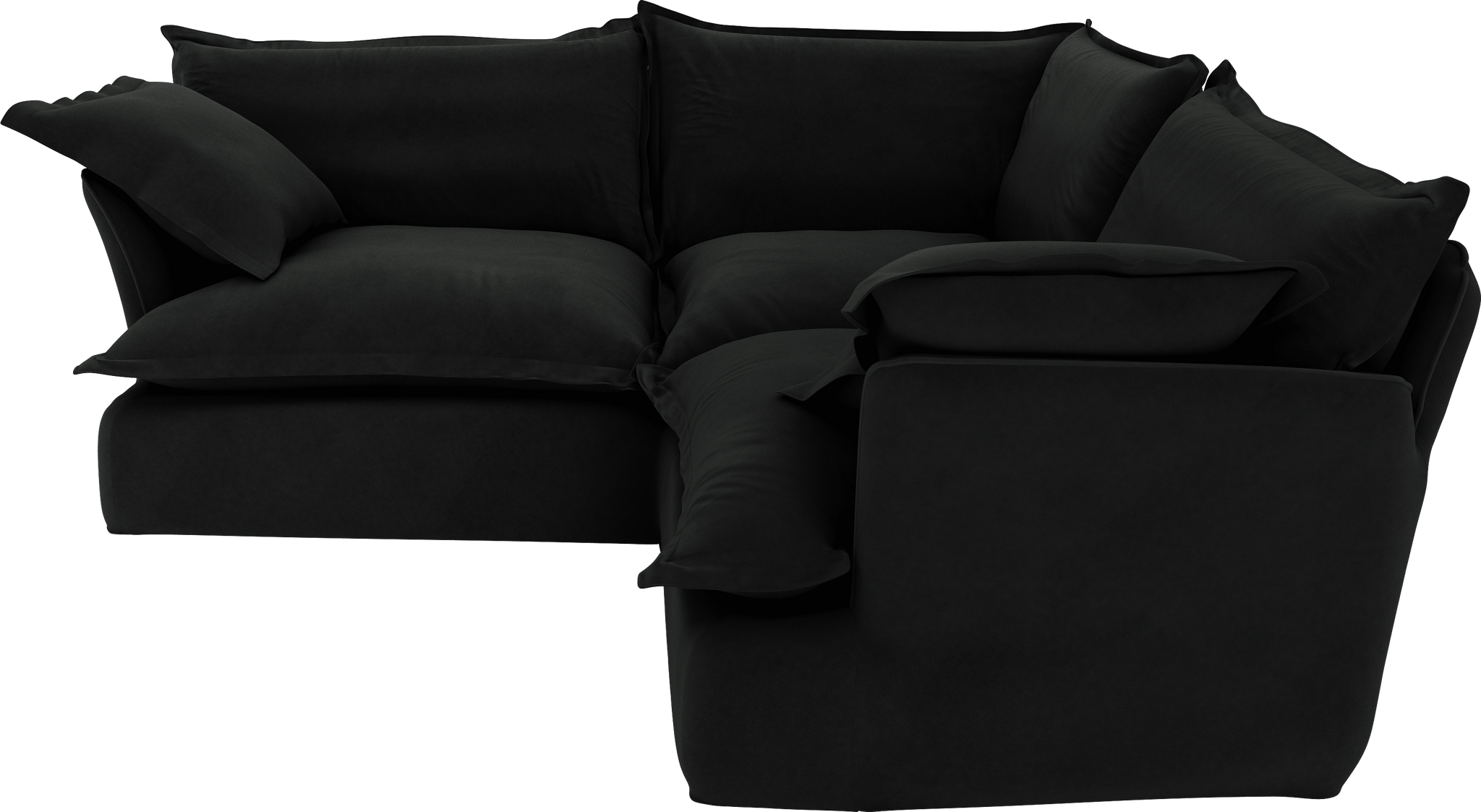 Black  Velvet Song 2X2M Corner Sofa Additional Cover