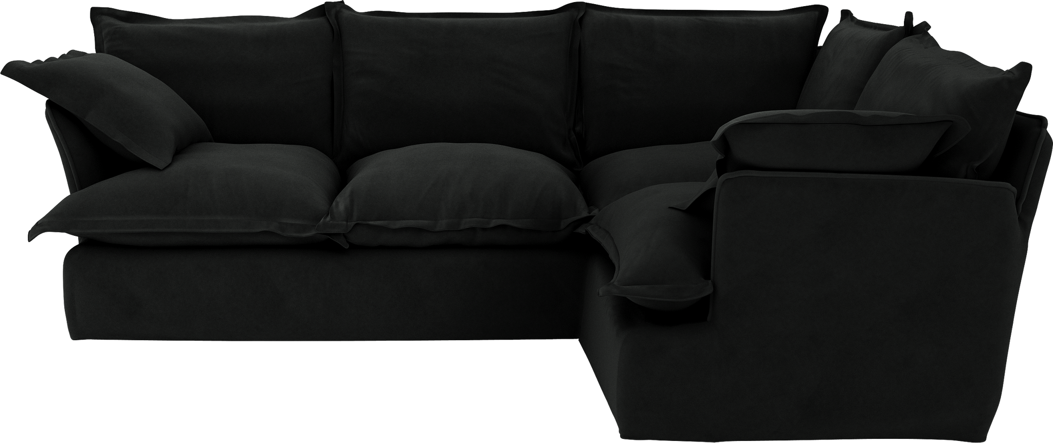 Black  Velvet Song 2X3M Corner Sofa Additional Cover
