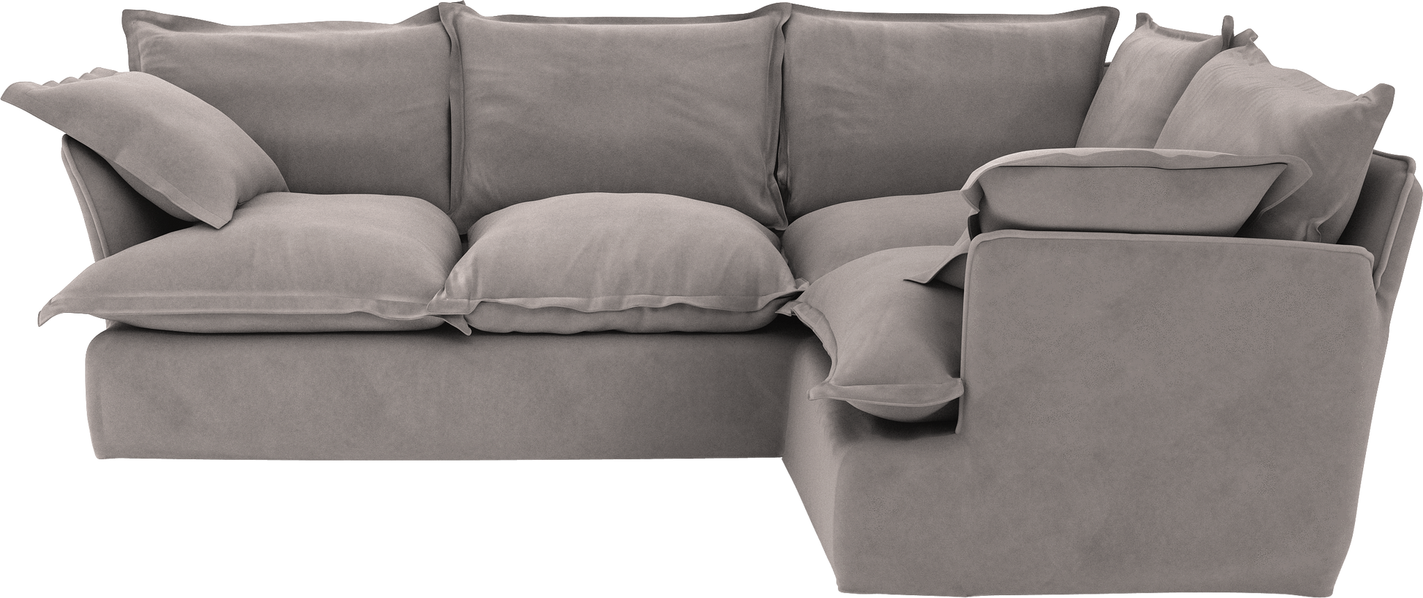 Grey  Velvet Song 2X3M Corner Sofa Additional Cover