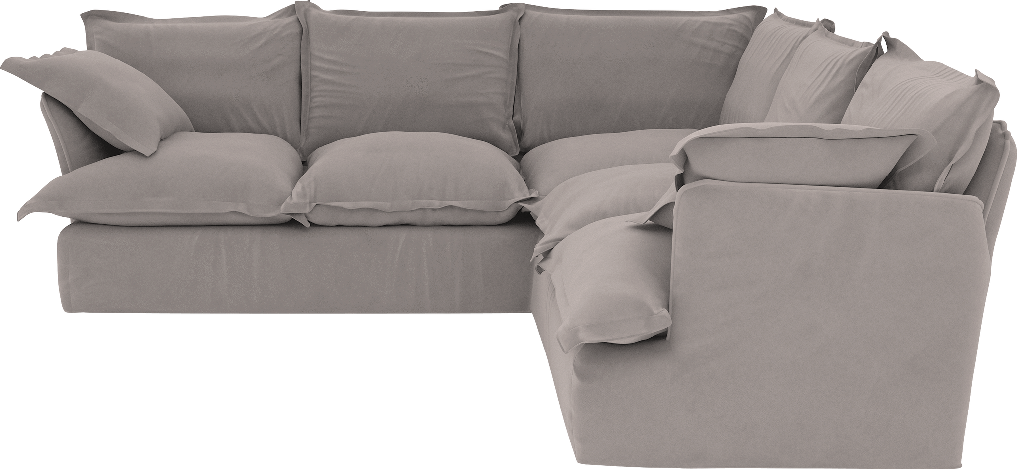 Grey  Velvet Song 3X3M Corner Sofa Additional Cover