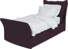 Aubergine  Linen Song Single Bed Additional Cover